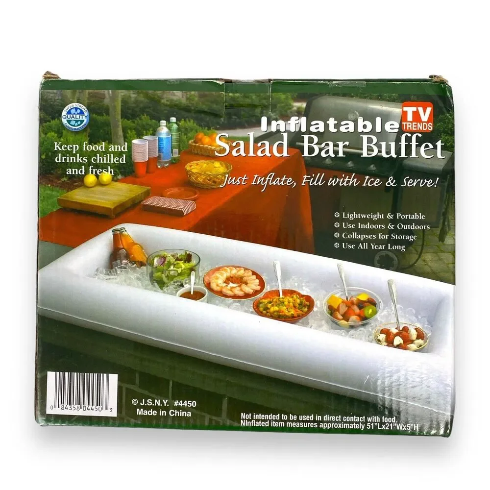 TV Trends Inflatable Salad Bar Buffet Ice Chiller Serving Trays  51x21 JSNY 4450